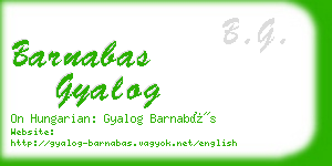 barnabas gyalog business card